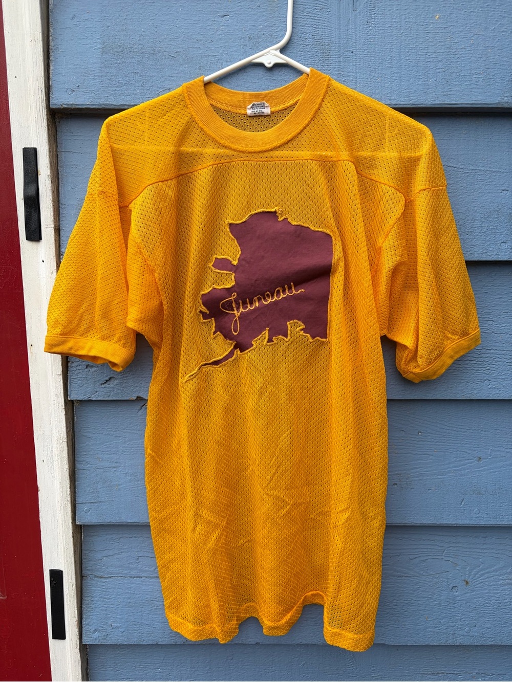 Rare vintage Juneau, Alaska  Mesh Jersey- Yellow